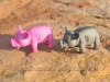 Schwein 17cm mit Original-Tierstimme, Latex