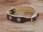 Preview: Lederhalsband Edelweiss, 45cm, Dunkelbraun