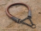 Preview: AKAH Elchleder-Kettenhalsband 40cm, Dunkelbraun