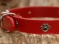 Preview: Lederhalsband "Pfote", Rot