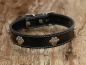 Preview: Lederhalsband "Pfote", Schwarz