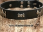 Preview: Lederhalsband "Dogs & Bones", Schwarz