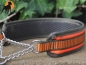 Preview: Neoprenhalsung mit Kette, Signalorange/Oliv, 30-40cm