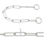 Preview: Kettenhalsung, langgliedrig, 70cm/4mm, verchromt