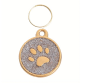 Preview: Hundemarke Pfote, 27mm, goldfarben