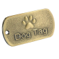 Preview: Hundemarke DogTag, ca. 40 x 20mm, Messing, inkl. Gravur