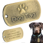 Preview: Hundemarke DogTag, ca. 40 x 20mm, Messing, inkl. Gravur