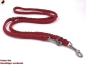 Preview: Tauwerk Doppelführleine G2, handgeflochten, 3-fach verstellbar, 12mm x 230cm, Rot
