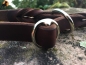 Preview: Fettleder Schlupfhalsband 15mm x 35cm mit Stop, eingeflochten, Dunkelbraun