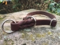 Preview: Fettleder Schlupfhalsband 15mm x 35cm mit Stop, eingeflochten, Dunkelbraun