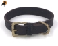 Preview: Softleder-Halsband Premium, 25mm, Beschläge Vollmessing, Dunkelbraun