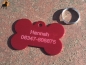 Preview: Hundemarke / Katzenmarke Knochen 3x2cm, Aluminium eloxiert, inkl. Gravur