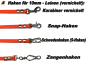 Preview: HEXA Führleine/Schleppleine 10mm gummiert (Länge und Haken wählbar)