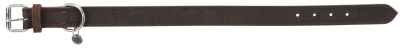 Trixie Fettleder Halsband mit Rollschnalle, Dunkelbraun