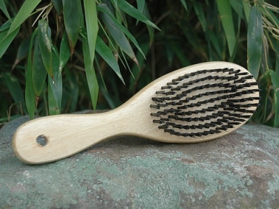 Holz-Hundebürste 17,5x6,5cm, oval, beidseitig
