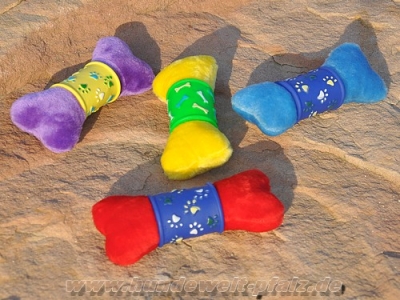 Plüsch-Knochen mit Vinyl-Ring, 23cm