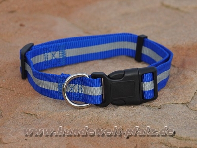 Reflektor-Halsband 20mm x 40-55cm, Blau
