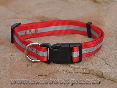 Reflektor-Halsband 20mm x 40-55cm, Rot