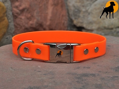 HWP Biothane Crystal Halsband mit Alu-Verschluß, Signalorange