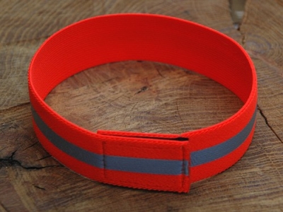 Signalhalsung mit Klettverschluß 60x3,5cm, Orange