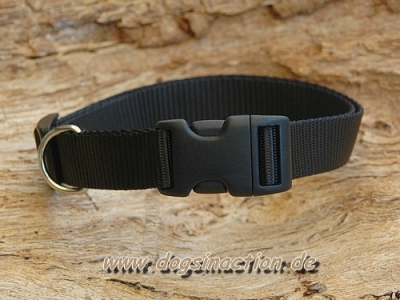 Nylon-Halsband Basic, stufenlos verstellbar mit PVC-Verschluß, 15mm