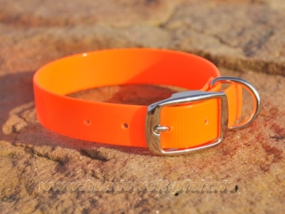 Biothane Crystal Halsband 27cm x 19mm, Signalorange
