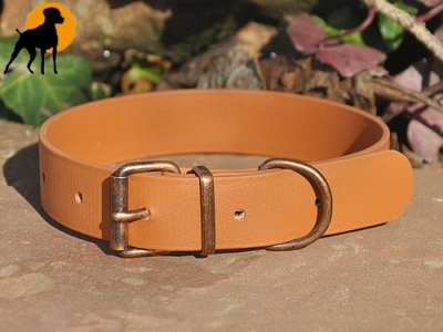 HWP Biothane Beta Antik Halsband 25mm x 35cm, Hellbraun