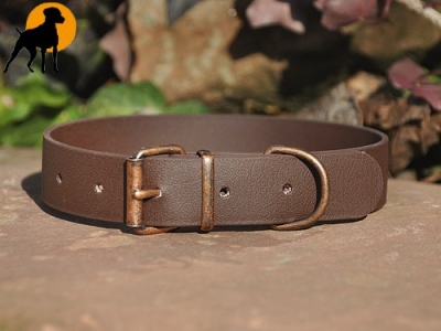 HWP Biothane Beta Antik Halsband 25mm x 35cm, Dunkelbraun