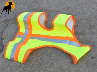 Akah Nylon Hundewarnweste mit Rückenöffnung, Gr. 3 (Stöberhunde), Signalgelb