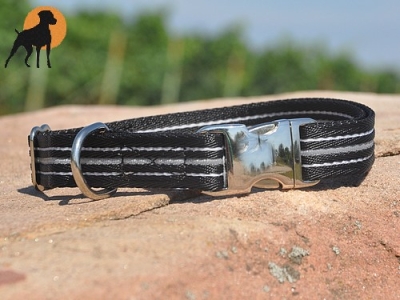 Halsband Nylon Muster AluMax, Schwarz Reflect