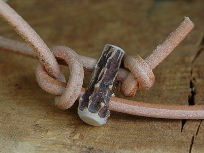 Flüsterleine Twin aus Rundleder, 5mm x 300cm, Natur