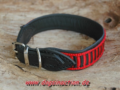 Halsband Schwarz/Rot, 40cm