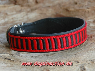 Halsband Schwarz/Rot, 50cm