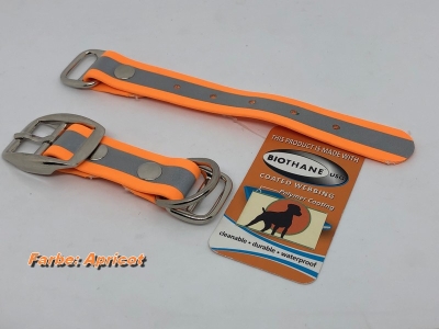 Biothane Beta Reflect Paracord Adapter 25mm mit Dornschnalle rund, chrom