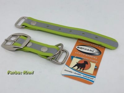 Biothane Beta Reflect Paracord Adapter 25mm mit Dornschnalle rund, chrom