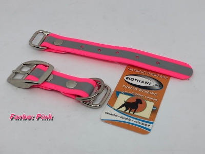 Biothane Beta Reflect Paracord Adapter 25mm mit Dornschnalle rund, chrom