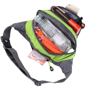 Beuteltasche mit Reißverschluß, grün/schwarz