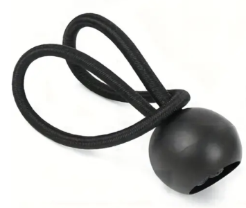 Preview: Dummy Bungee-Kugelwurfgriff am Gummiseil, ca. 15cm