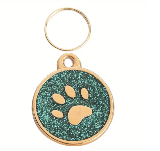 Hundemarke Pfote, 27mm, goldfarben
