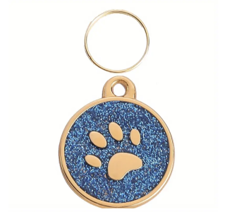 Hundemarke Pfote, 27mm, goldfarben