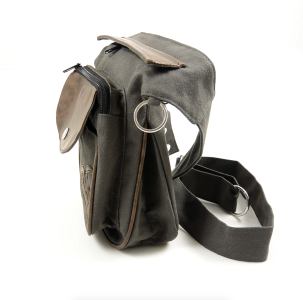 Gürteltasche HUNTING, Canvas, mit Pfote+Herz, Dunkelbraun