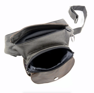 Gürteltasche HUNTING, Canvas, mit Pfote+Herz, Dunkelbraun