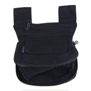 Paiten Stoff-Beuteltasche mit Gürtelschlaufen in Schwarz Uni