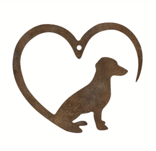 Preview: Eisen-Christbaumschmuck DACKEL, ca. 8x6,5cm