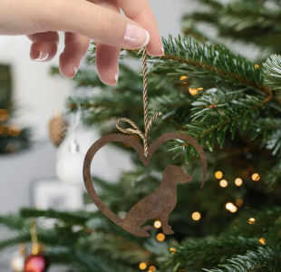 Preview: Eisen-Christbaumschmuck DACKEL, ca. 8x6,5cm