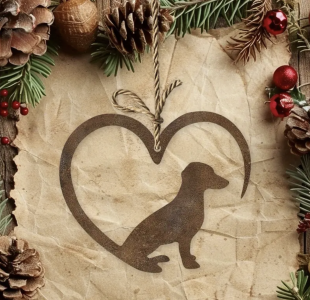 Eisen-Christbaumschmuck DACKEL, ca. 8x6,5cm