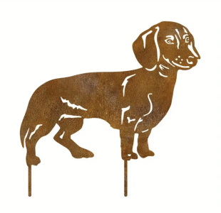 Vinyl Garten/Blumentopfdeko DACKEL, ca. 20x19cm