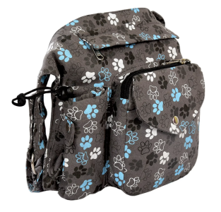 Preview: Nijens Gassi-Tasche Brandenburg 49 mit Flaschenhalter, Pfotendesign grau