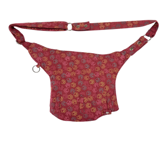 Preview: Nijens Gassi-Tasche Brandenburg 51 mit Flaschenhalter, Pfotendesign Rot