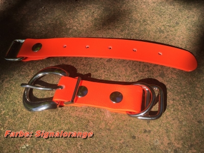 Biothane Beta Paracord Adapter 25mm mit Bogenschnalle abgerundet, chrom